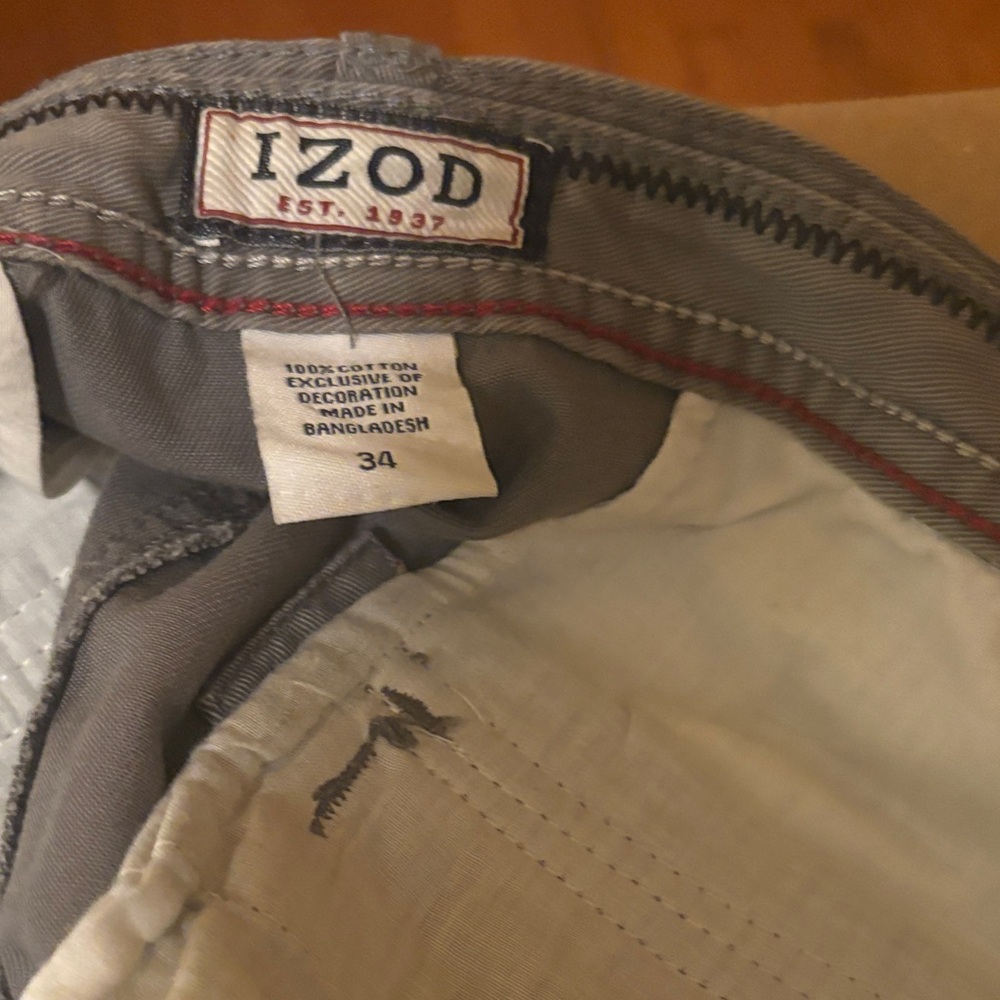 Izod Gray Shorts with Cream Lining